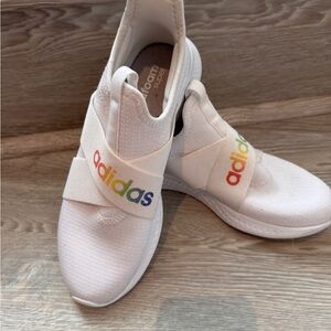 NEW adidas Cloudfoam slip-on sneakers w/Rainbow Logo